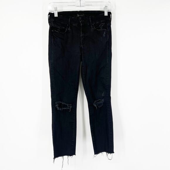 Mother Looker Ankle Fray Jeans in Guilty As Sin CUT - Picture 1 of 9
